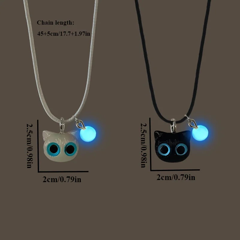 Cute Cartoon Big Eye Cat Luminous Bracelets Glow In The Dark