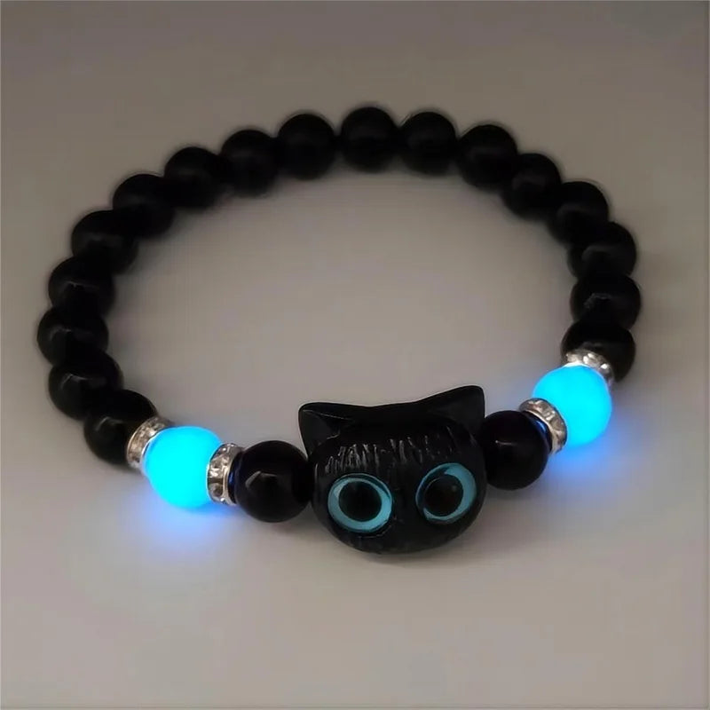 Cute Cartoon Big Eye Cat Luminous Bracelets Glow In The Dark