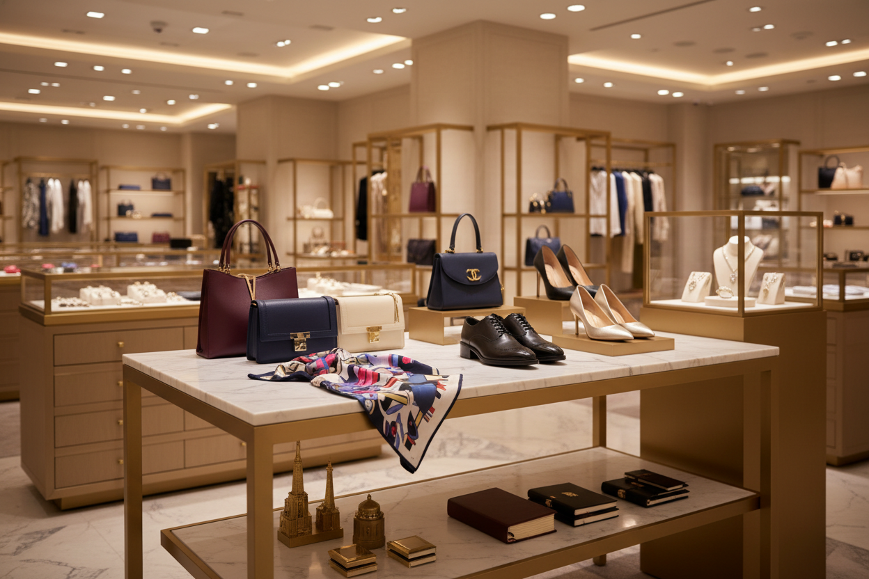 TIENDA DE LUJO DE ACCESORIOS DE COSAS DE RECUERDO ROPA ZAPATOS JOYAS 